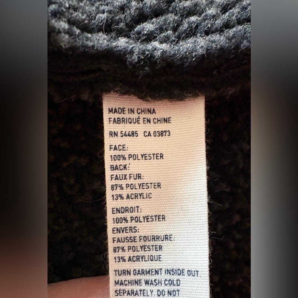 American Eagle Outfitters Faux Suede & Faux Shearling Charcoal Moto Jacket Sz S - Picture 2 of 12